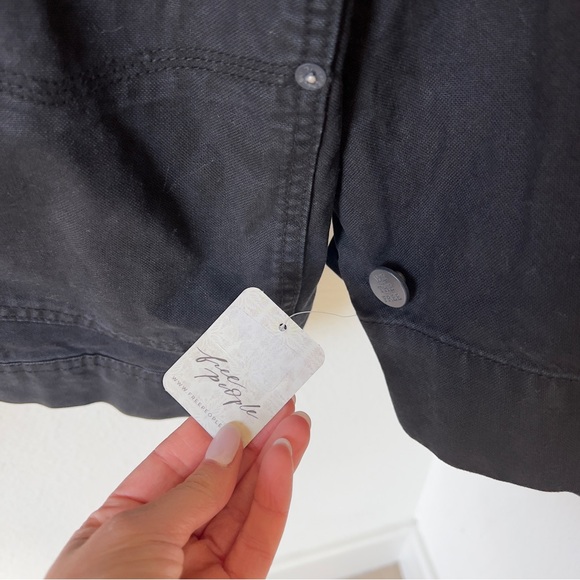 NWT Free People We The Free Easy That Canvas Jacket in Black - Picture 9 of 9